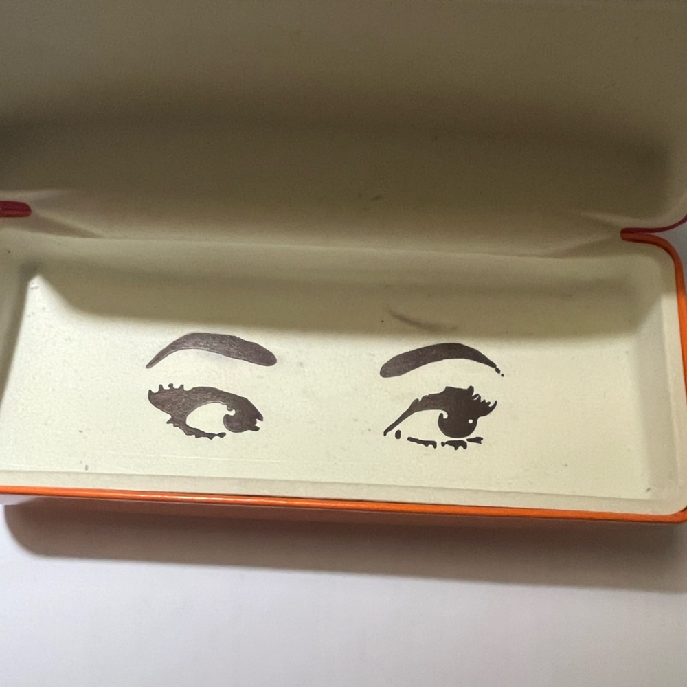 Kate Spade Fuchsia/Orange EyeGlass Case w/Gold Logo - Picture 3 of 4